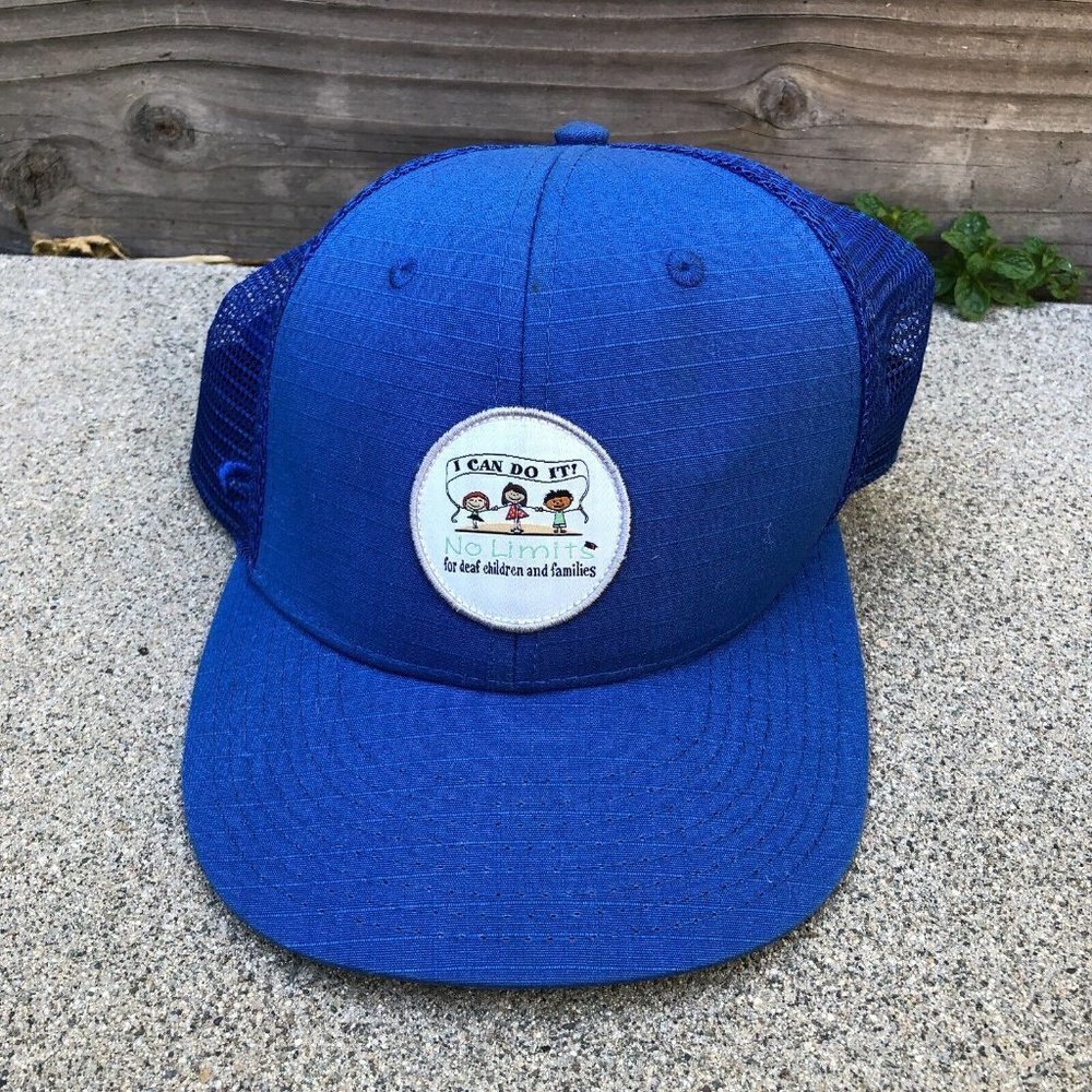 PUKKA I Can Do It No Limit for Deaf Children and Families Trucker Hat Mens Blue 